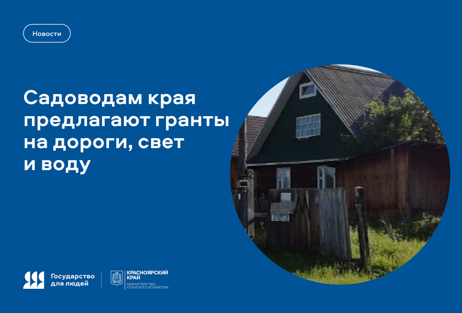 Садоводческим товариществам Красноярского края предлагают гранты на дороги, свет и воду